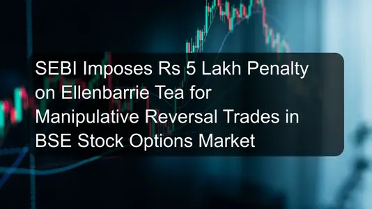 SEBI Imposes Rs 5 Lakh Penalty on Ellenbarrie Tea for Manipulative Reversal Trades in BSE Stock Options Market