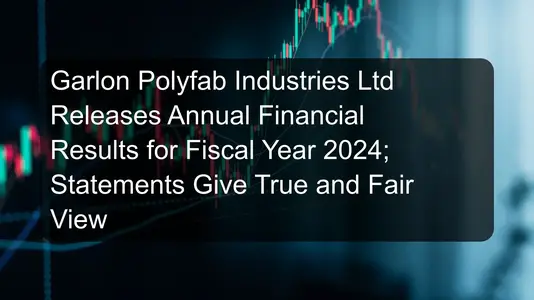 Garlon Polyfab Industries Ltd Releases Annual Financial Results for Fiscal Year 2024; Statements Give True and Fair View