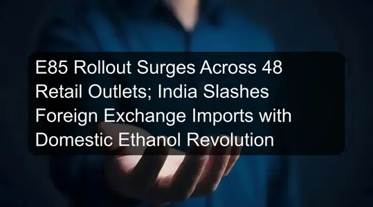 E85 Rollout Surges Across 48 Retail Outlets; India Slashes Foreign Exchange Imports with Domestic Ethanol Revolution