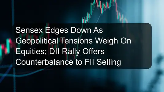 Sensex Edges Down As Geopolitical Tensions Weigh On Equities; DII Rally Offers Counterbalance to FII Selling