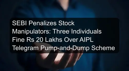 SEBI Penalizes Stock Manipulators: Three Individuals Fine Rs 20 Lakhs Over AIPL Telegram Pump-and-Dump Scheme