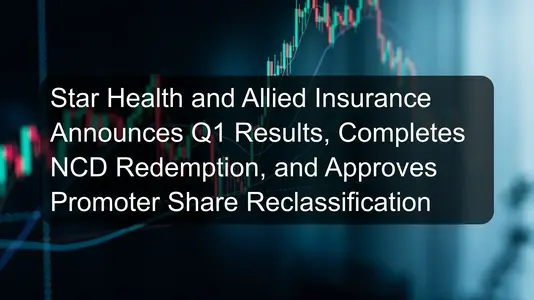 Star Health and Allied Insurance Announces Q1 Results, Completes NCD Redemption, and Approves Promoter Share Reclassification