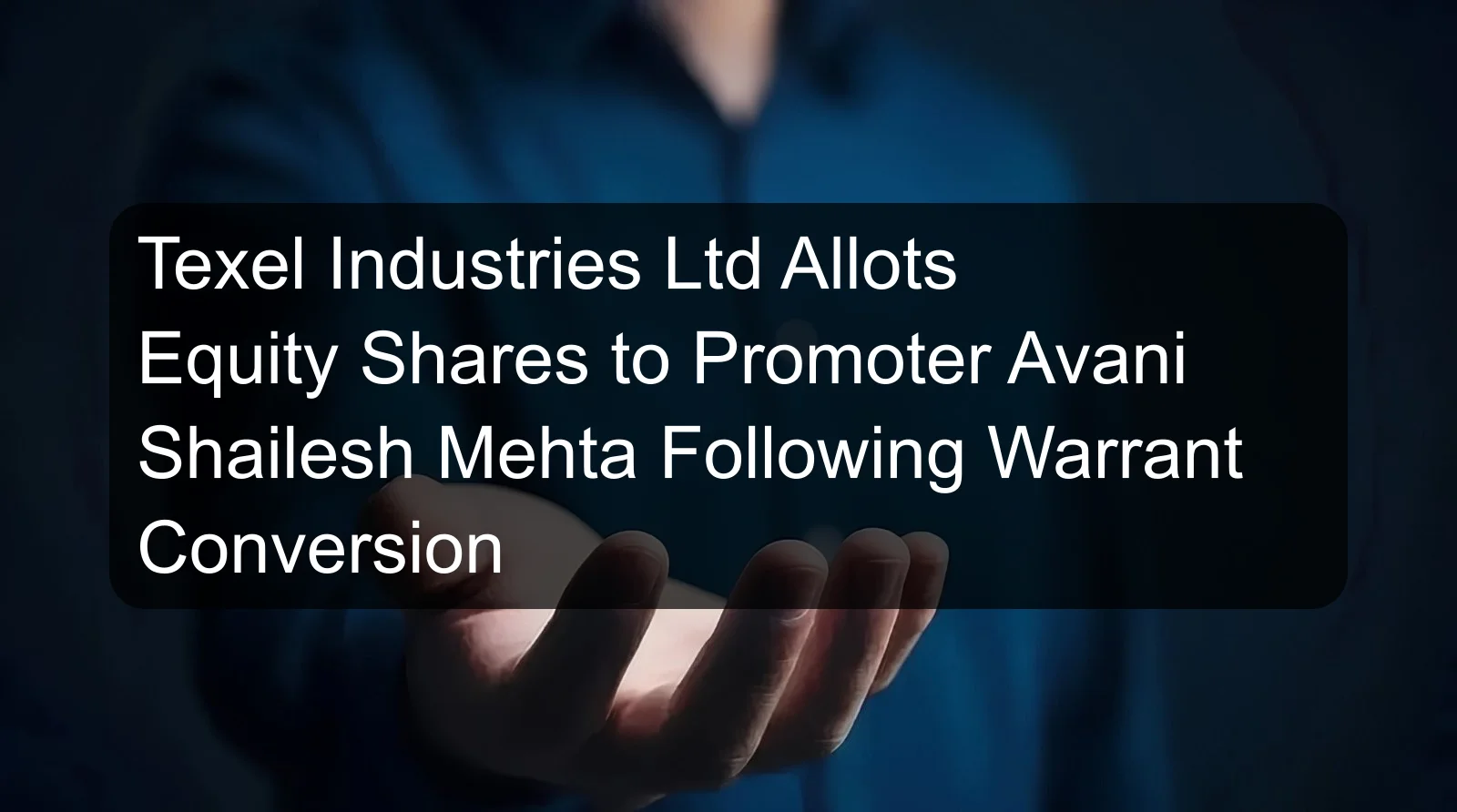 Texel Industries Ltd Allots Equity Shares to Promoter Avani Shailesh Mehta Following Warrant Conversion