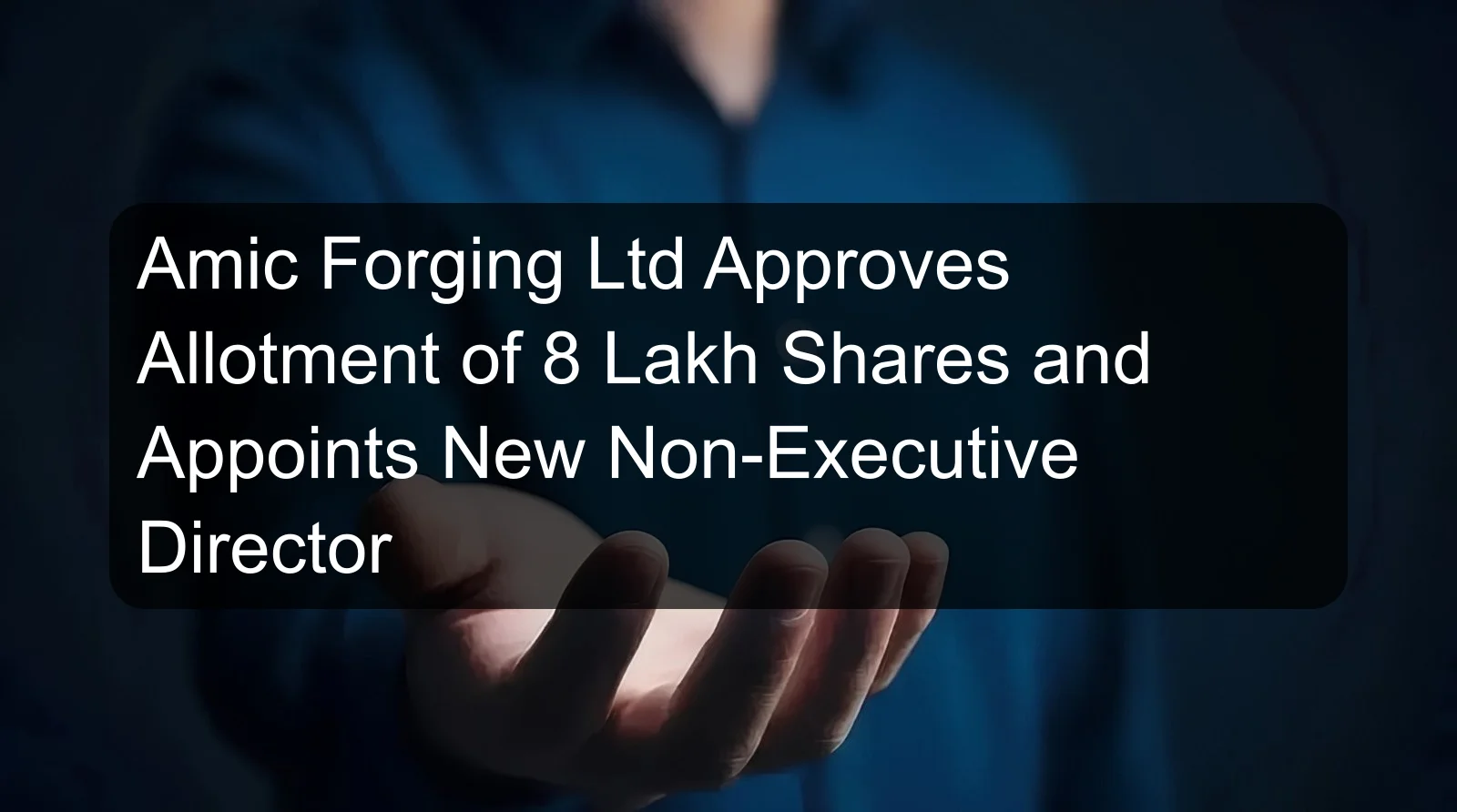 Amic Forging Ltd Approves Allotment of 8 Lakh Shares and Appoints New Non-Executive Director