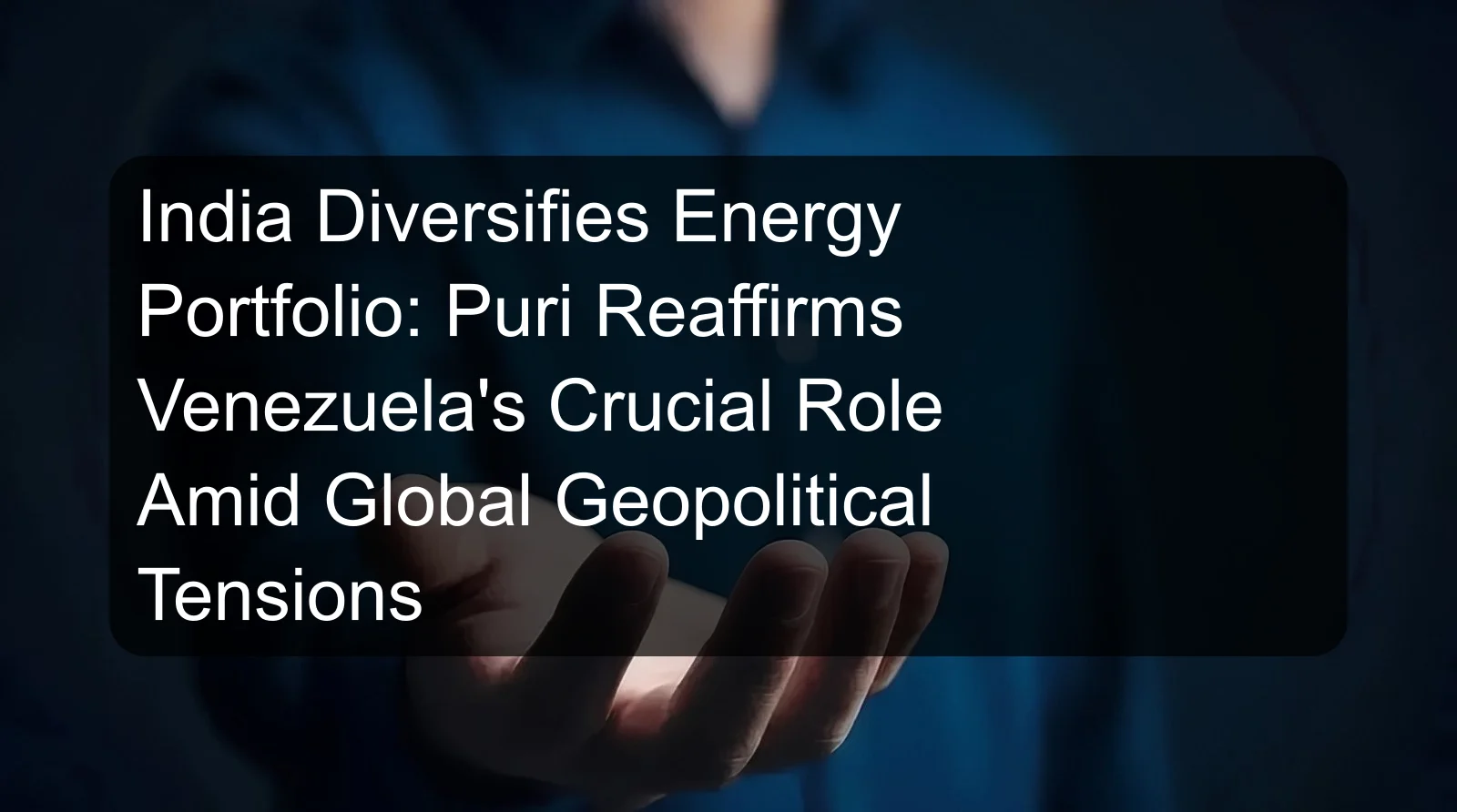 India Diversifies Energy Portfolio: Puri Reaffirms Venezuela's Crucial Role Amid Global Geopolitical Tensions