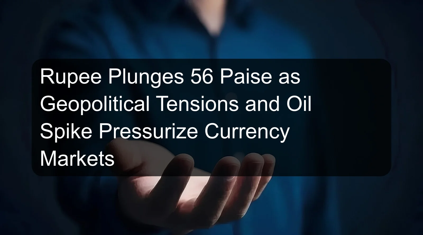 Rupee Plunges 56 Paise as Geopolitical Tensions and Oil Spike Pressurize Currency Markets Rupee Plunges 56 Paise as Geopolitical Tensions and Oil Spike Pressurize Currency Markets