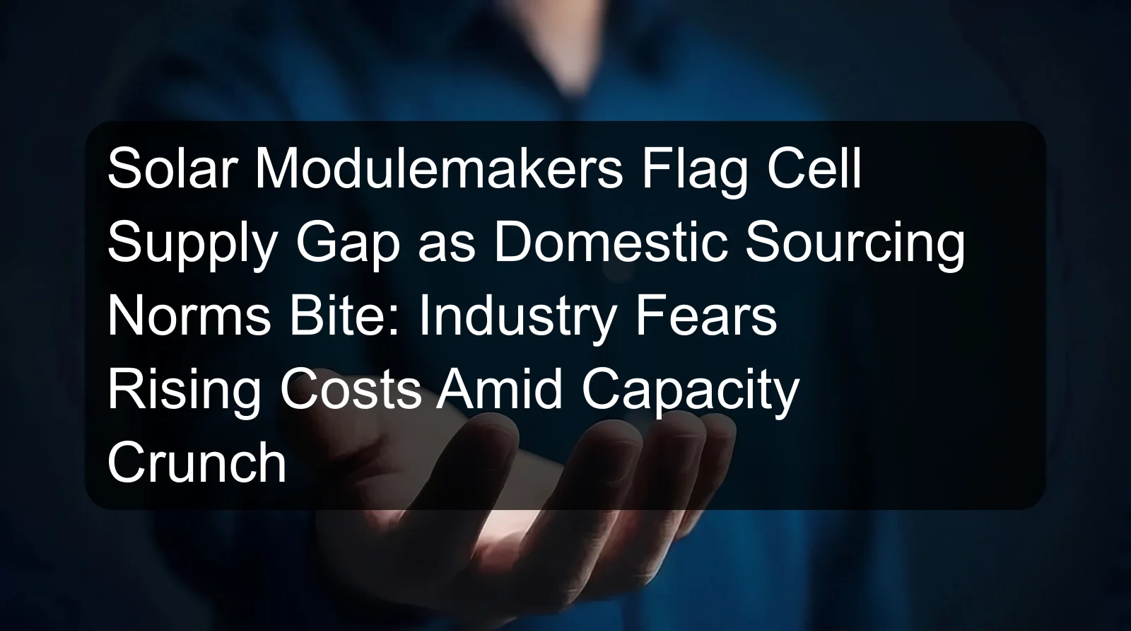 Solar Modulemakers Flag Cell Supply Gap as Domestic Sourcing Norms Bite: Industry Fears Rising Costs Amid Capacity Crunch