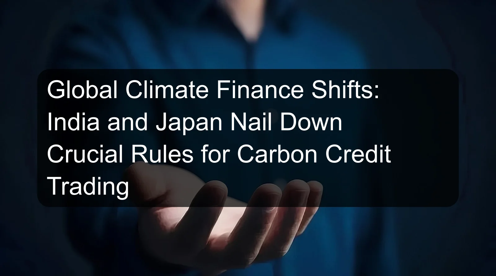 Global Climate Finance Shifts: India and Japan Nail Down Crucial Rules for Carbon Credit Trading