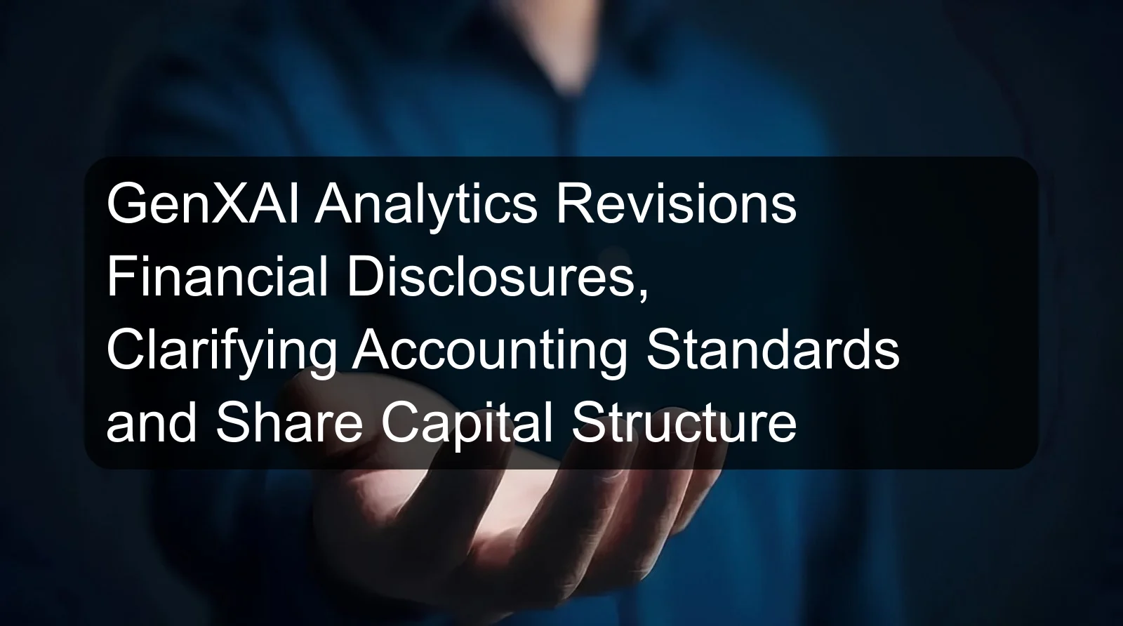 GenXAI Analytics Revisions Financial Disclosures, Clarifying Accounting Standards and Share Capital Structure GenXAI Analytics Revisions Financial Disclosures, Clarifying Accounting Standards and Share Capital Structure
