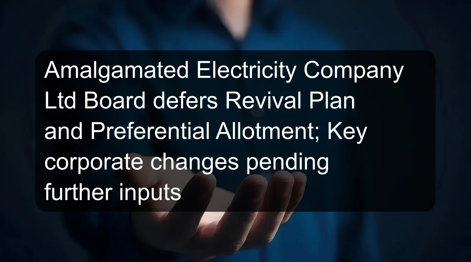 Amalgamated Electricity Company Ltd Board defers Revival Plan and Preferential Allotment; Key corporate changes pending further inputs