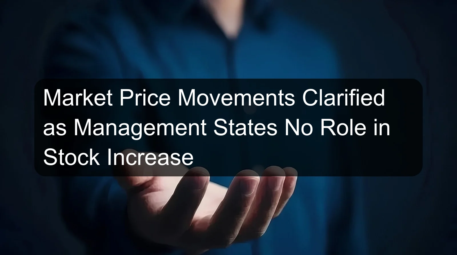 Market Price Movements Clarified as Management States No Role in Stock Increase Market Price Movements Clarified as Management States No Role in Stock Increase