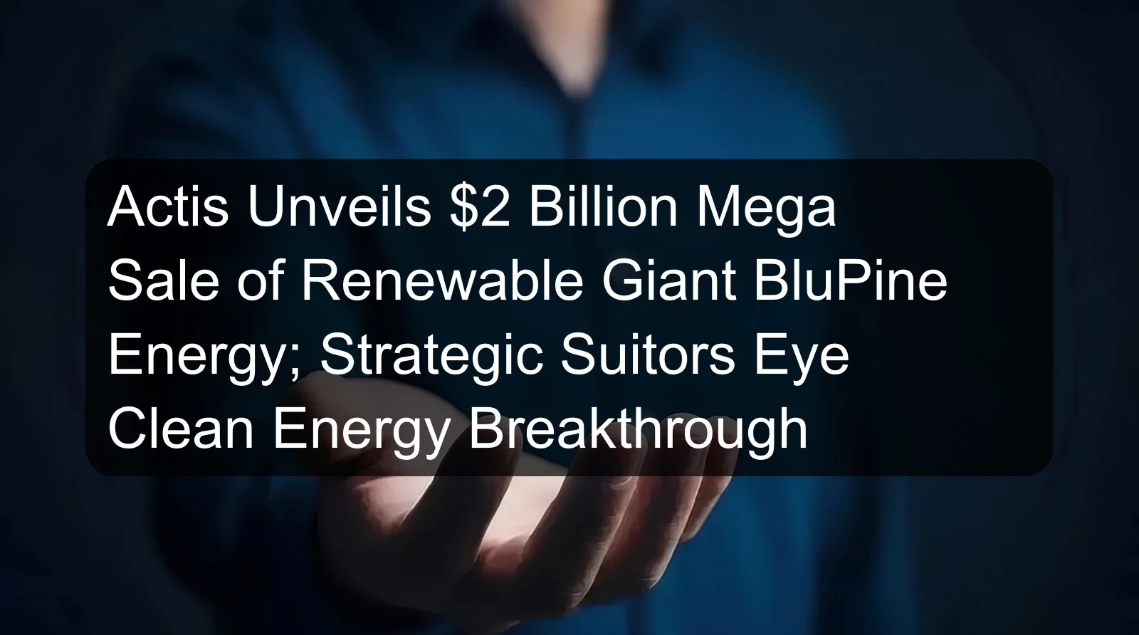Actis Unveils $2 Billion Mega Sale of Renewable Giant BluPine Energy; Strategic Suitors Eye Clean Energy Breakthrough