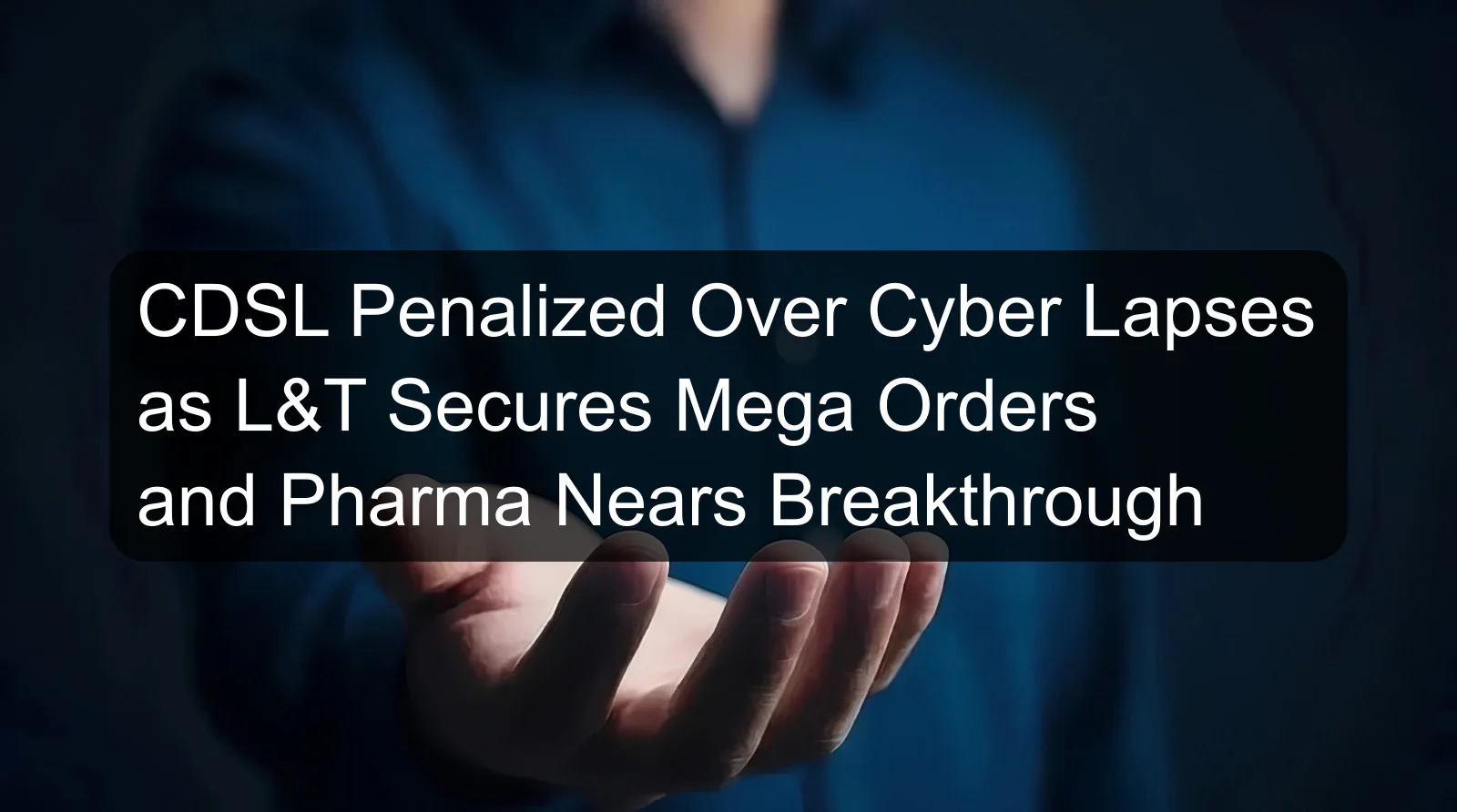 CDSL Penalized Over Cyber Lapses as L&T Secures Mega Orders and Pharma Nears Breakthrough CDSL Penalized Over Cyber Lapses as L&T Secures Mega Orders and Pharma Nears Breakthrough