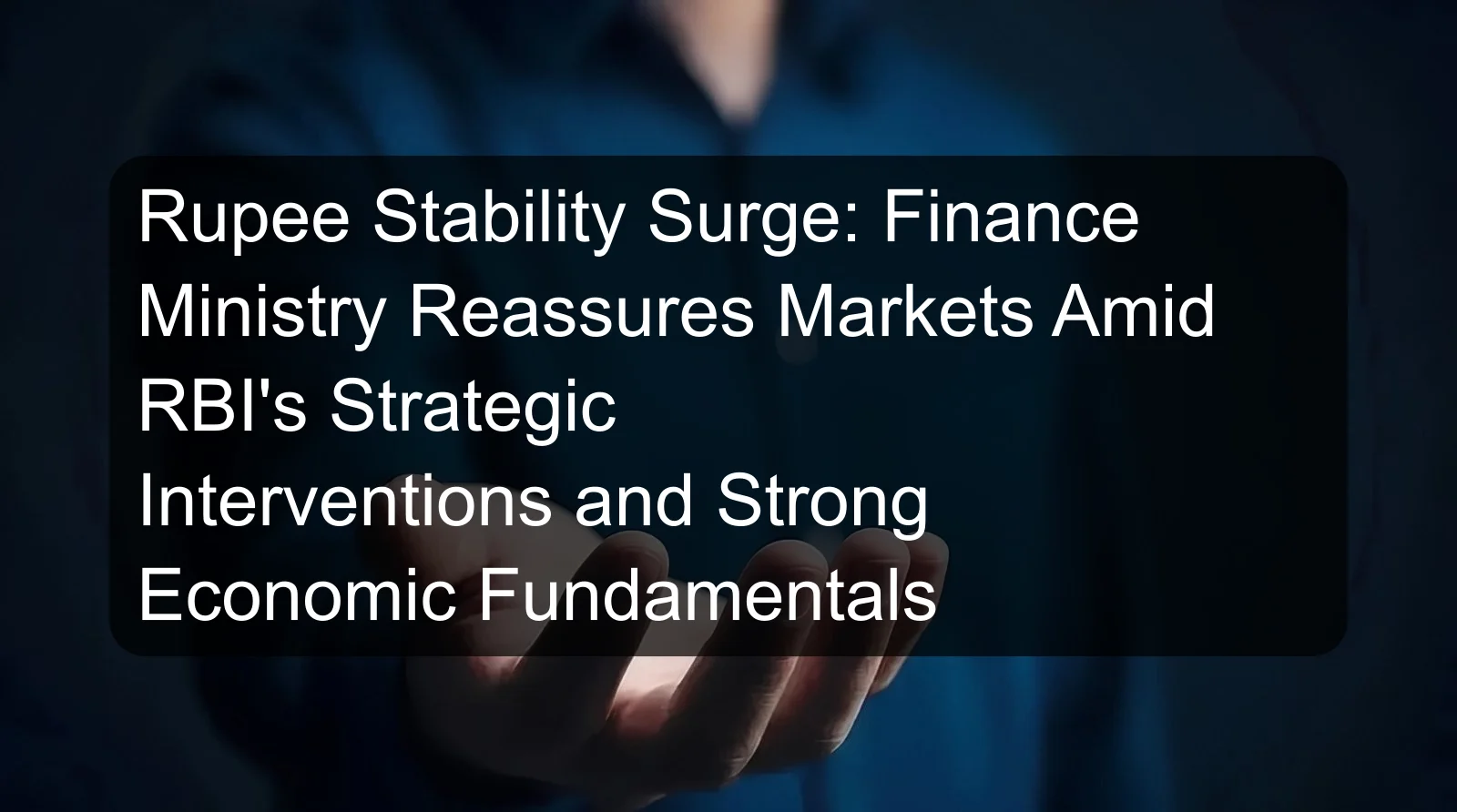 Rupee Stability Surge: Finance Ministry Reassures Markets Amid RBI's Strategic Interventions and Strong Economic Fundamentals Rupee Stability Surge: Finance Ministry Reassures Markets Amid RBI's Strategic Interventions and Strong Economic Fundamentals