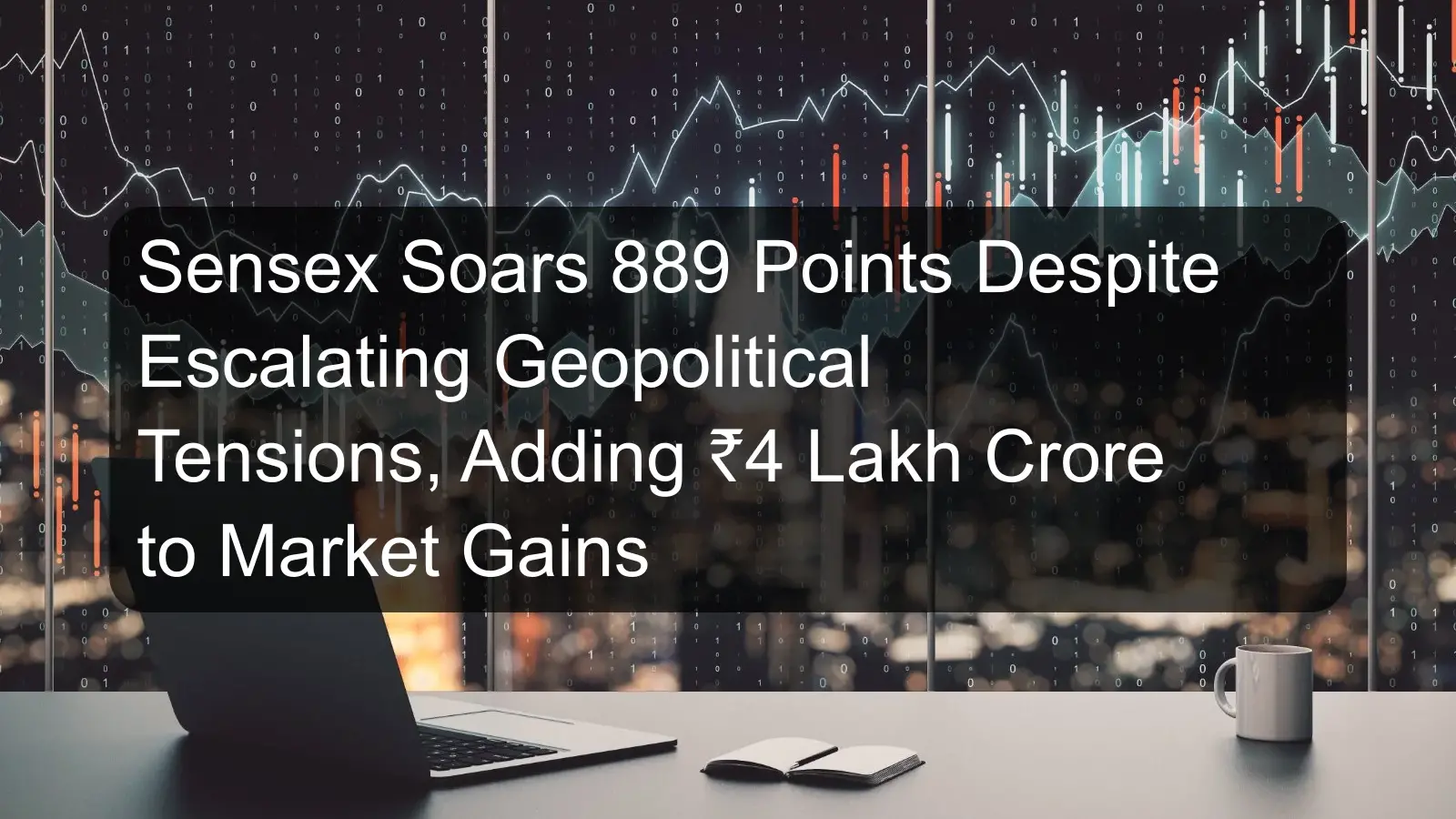 Sensex Soars 889 Points Despite Escalating Geopolitical Tensions, Adding ₹4 Lakh Crore to Market Gains Sensex Soars 889 Points Despite Escalating Geopolitical Tensions, Adding ₹4 Lakh Crore to Market Gains