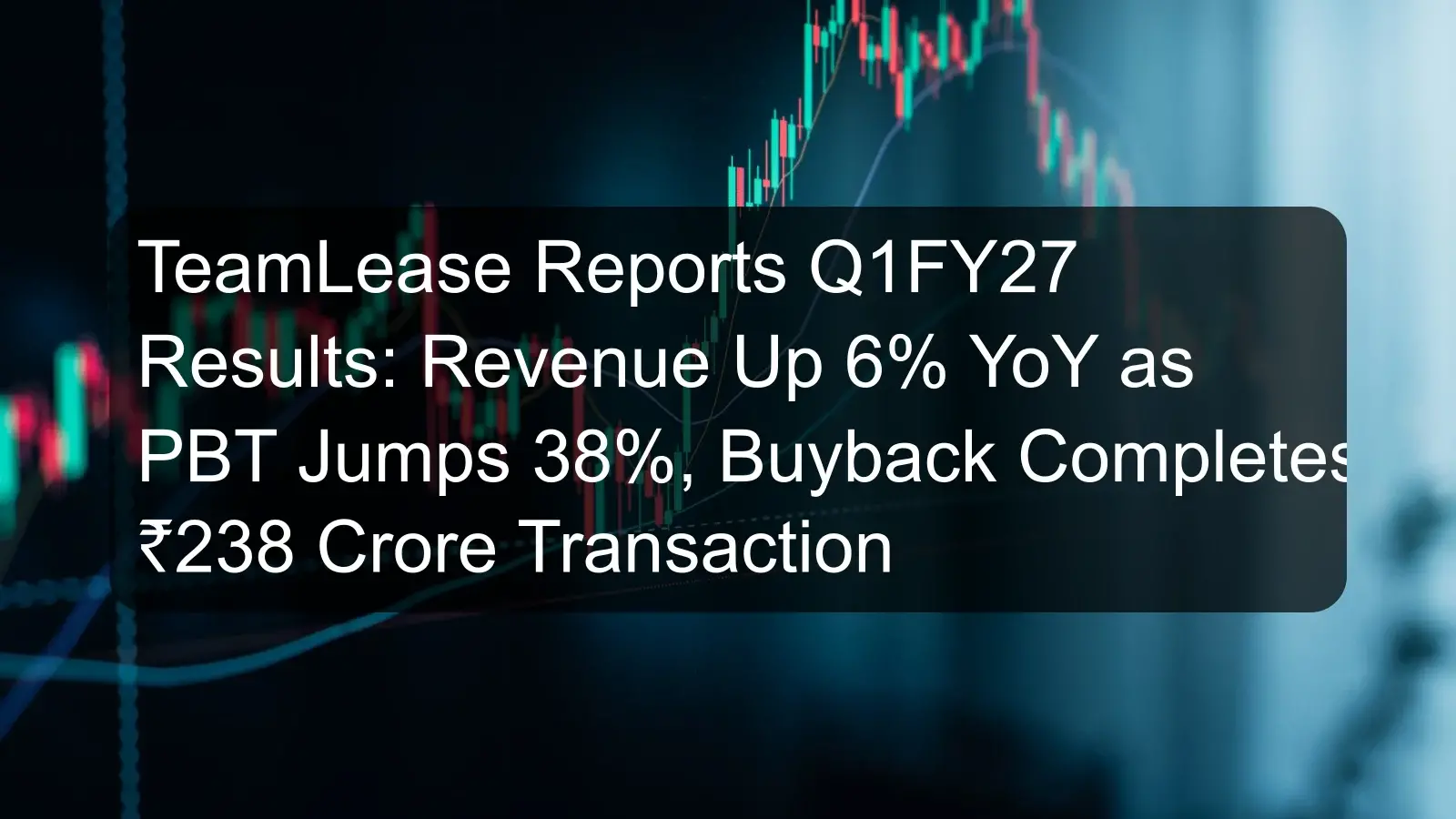 TeamLease Reports Q1FY27 Results: Revenue Up 6% YoY as PBT Jumps 38%, Buyback Completes ₹238 Crore Transaction TeamLease Reports Q1FY27 Results: Revenue Up 6% YoY as PBT Jumps 38%, Buyback Completes ₹238 Crore Transaction