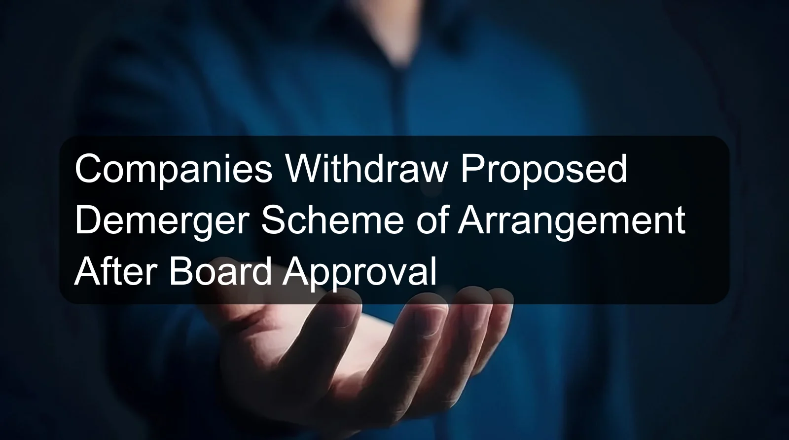 Companies Withdraw Proposed Demerger Scheme of Arrangement After Board Approval Companies Withdraw Proposed Demerger Scheme of Arrangement After Board Approval
