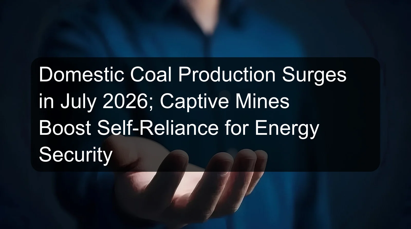 Domestic Coal Production Surges in July 2026; Captive Mines Boost Self-Reliance for Energy Security Domestic Coal Production Surges in July 2026; Captive Mines Boost Self-Reliance for Energy Security