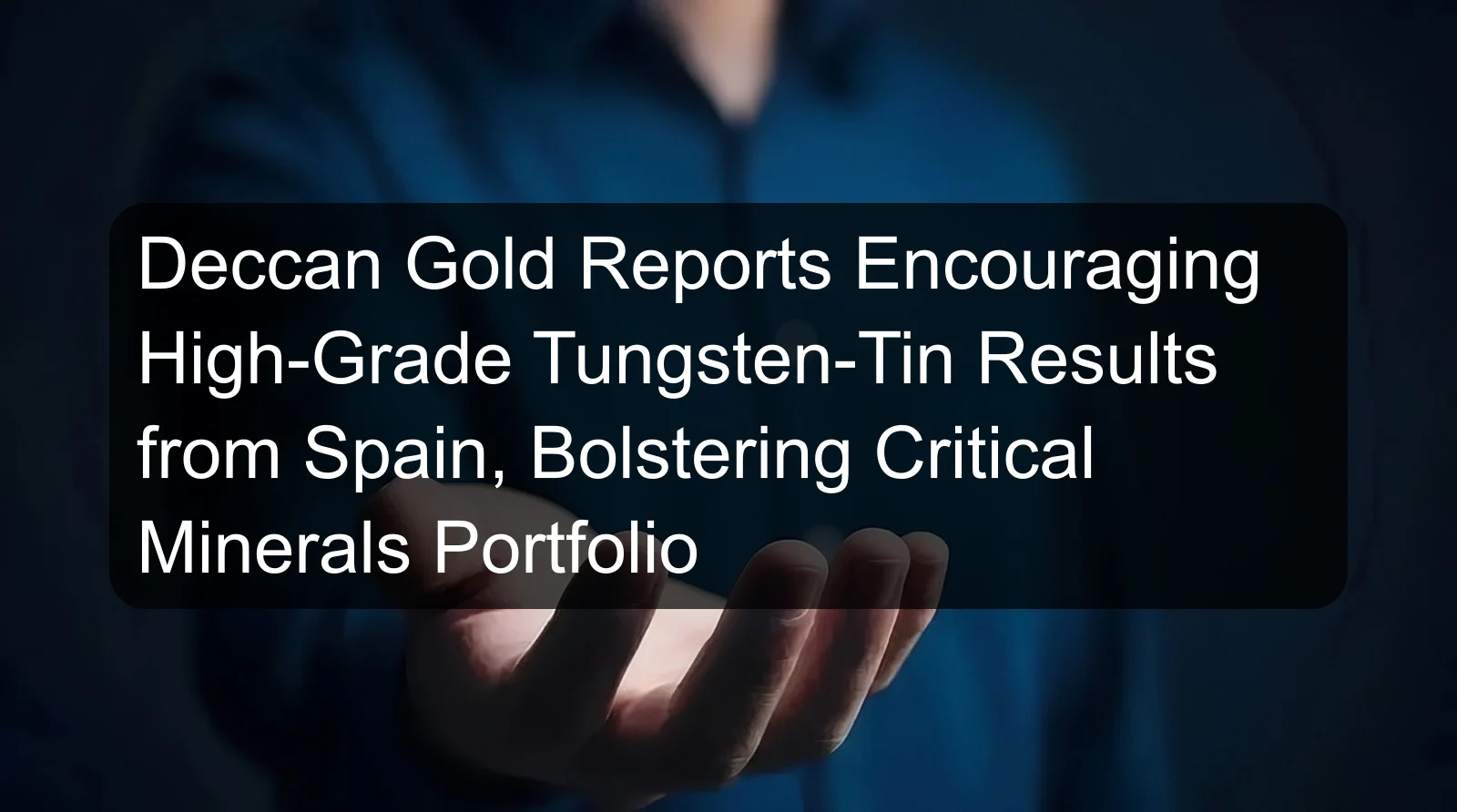 Deccan Gold Reports Encouraging High-Grade Tungsten-Tin Results from Spain, Bolstering Critical Minerals Portfolio
