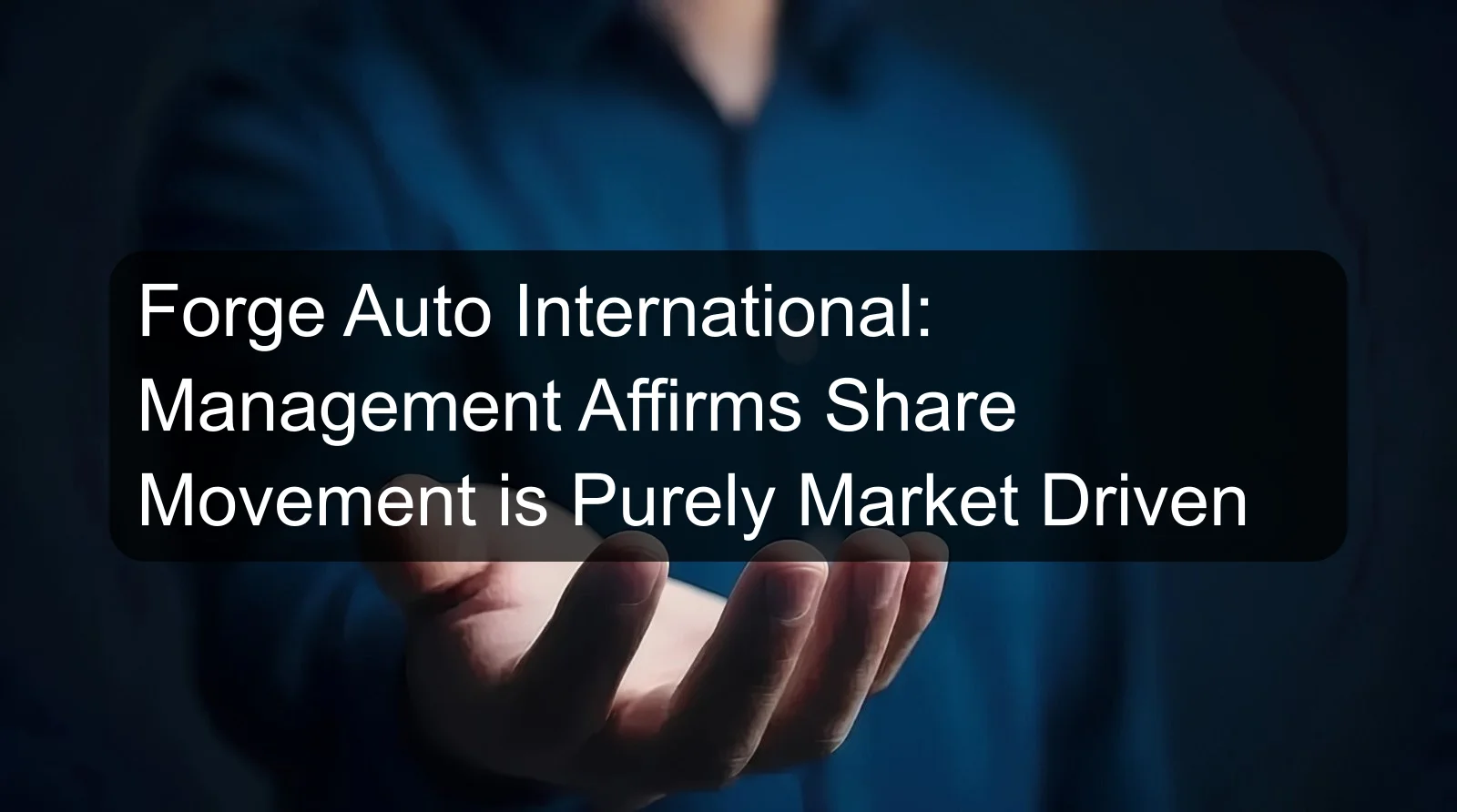 Forge Auto International: Management Affirms Share Movement is Purely Market Driven