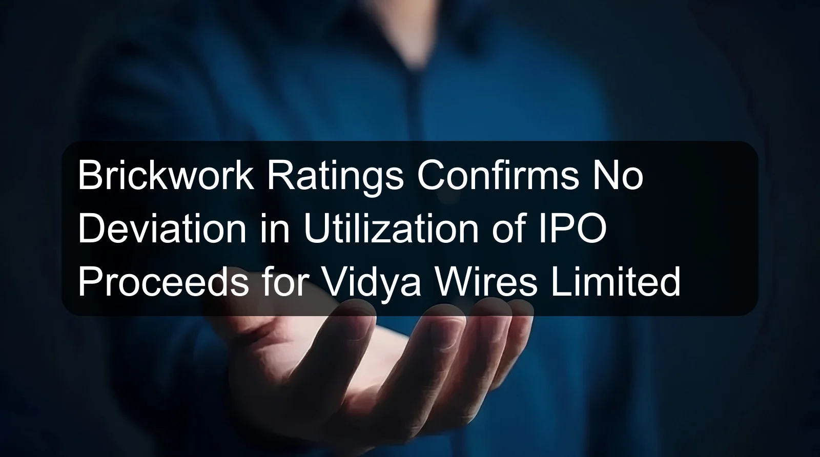 Brickwork Ratings Confirms No Deviation in Utilization of IPO Proceeds for Vidya Wires Limited Brickwork Ratings Confirms No Deviation in Utilization of IPO Proceeds for Vidya Wires Limited